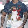 Hot Sell Christmas T-Shirt For Men 3d Snowman Printed Men'S Clothing Street Designer Short Sleeve Tshirts Daily Casual Tops Tees