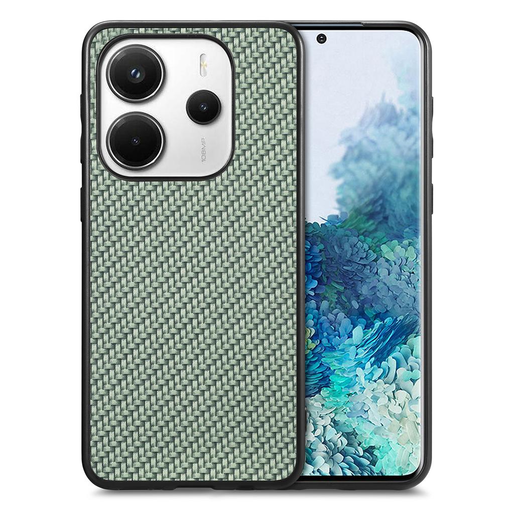 Для Xiaomi Redmi Note 14 5G чехол с текстурой из углеродного волокна PU+PC+TPU задняя крышка телефона