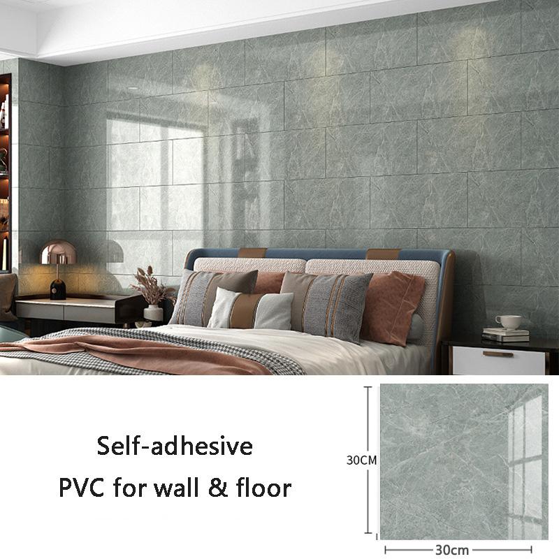 Self-adhesive Imitation Marble Wall Stickers 30x30cm PVC Floor Stickers Waterproof Bathroom Living Room Kitchen Decoration Decal