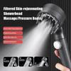 Adjustable Shower Head Booster Water Saving Shower Massage Shower High Pressure 3 Modes With Button Bathroom Accessories
