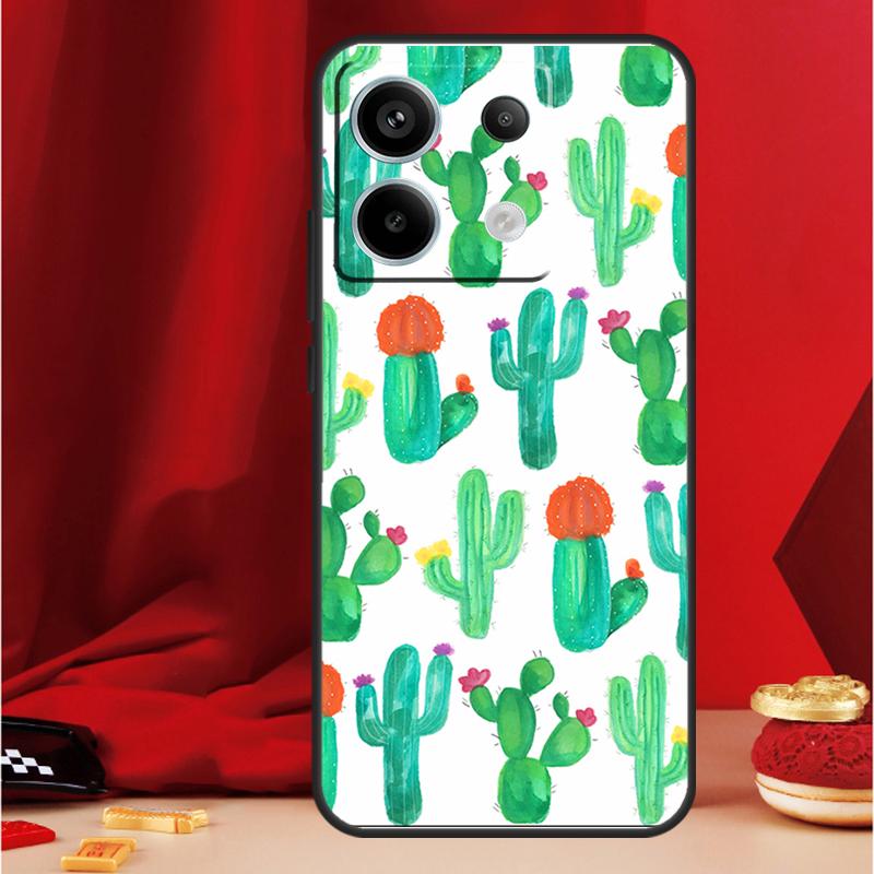 Plant Cactus Case For Xiaomi Redmi Note 9 10 11 12 13 Pro Plus 9S 10S 11S 12S Redmi 12 10C 9C 13C Coque