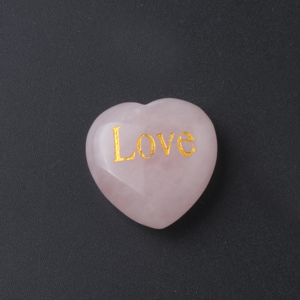 1Pc Healing Crystal Ornament Decorative Heart Natural Stone Rose Quartz Clear Quartz Gemstone Home Decor Jewelry Furnishings 25x25x12 Mm