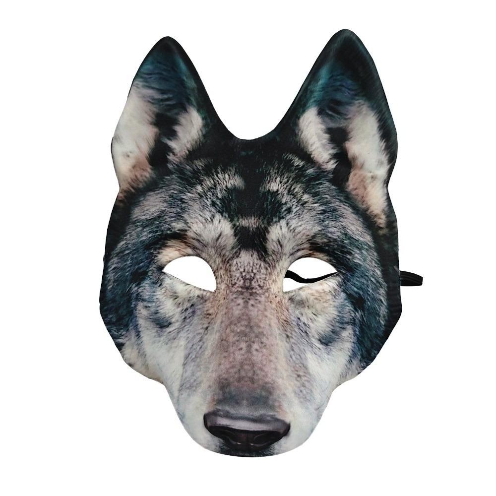 Wolf Halloween Werewolf Mask Party Props Animal Half Face Mask Tiger EVA Mask Costume Props