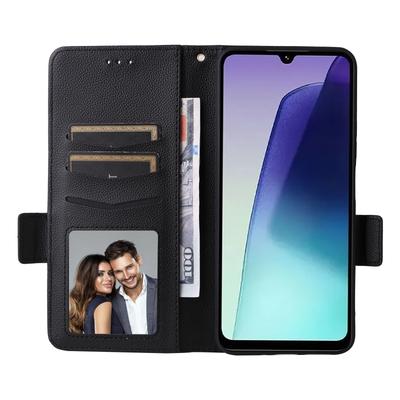 Чехол для Xiaomi Poco C75 4G/Redmi 14R 5G/14C 4G/A4 5G с ремешком на запястье, текстура личи, кошелек из ПУ кожи, чехол для телефона