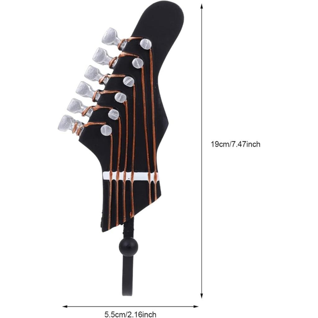 Настенный крючок в форме гитары Настенные крючки Металлические смоляные крючки Настенные винтажные декоративные крючки Вешалки для одежды Пальто Полотенца Ключи Шляпы