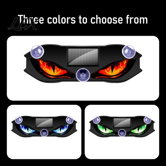 Led Devil Eye Car Decor Solar Eyes Light for Windshield, Window Warning Sign with Three Smart Modes, Auto Interior Night Lights LED Digital