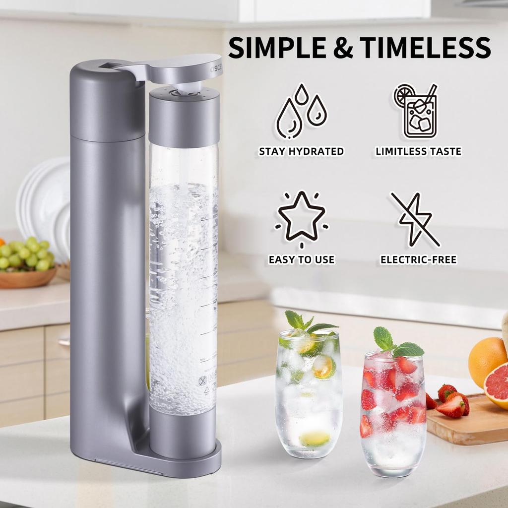 Машина для газирования воды, Сифон и карбонатор для напитков, Диспенсер для газирования содовой, Машина-карбонатор с 2 бутылками без BPA, Совместим с