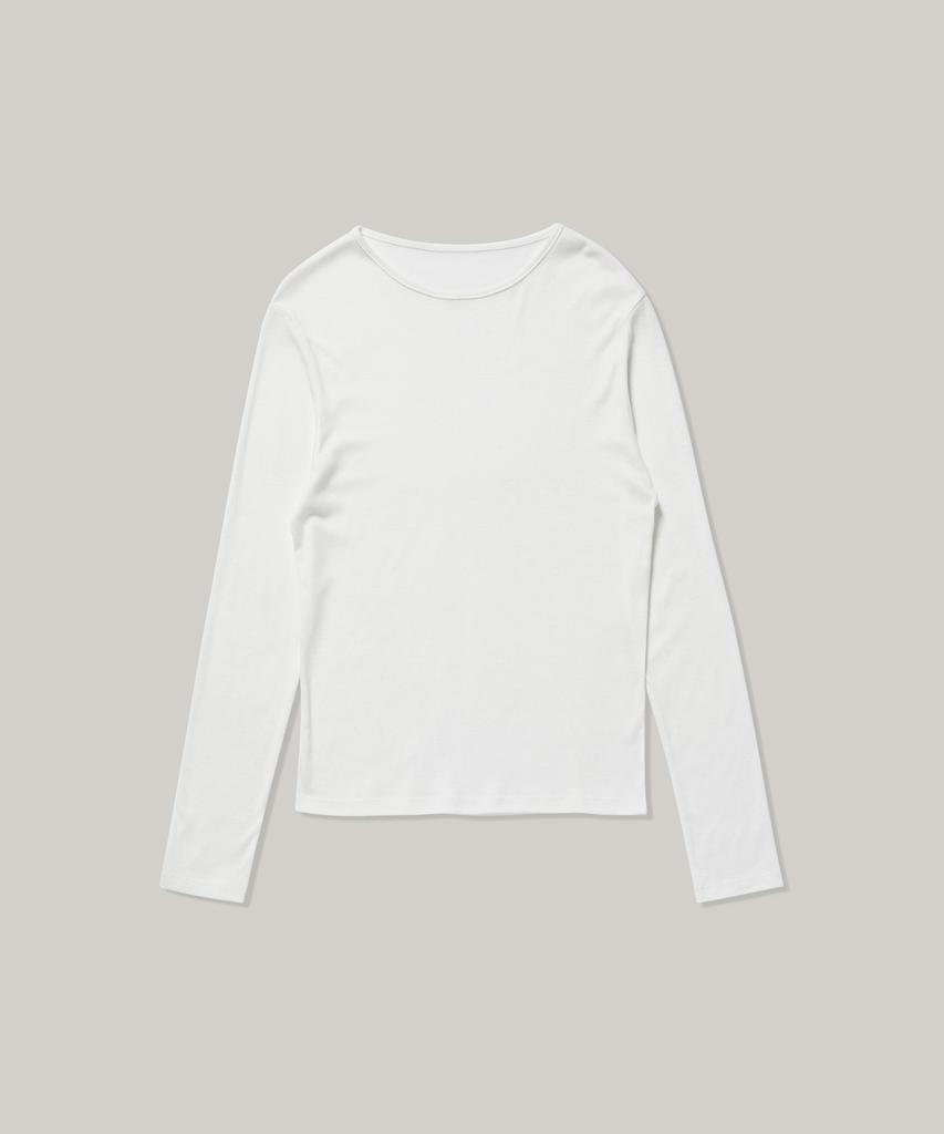 BETWEEN A AND B Eeeaa Tencel Epurée Long Sleeve Tee [White]