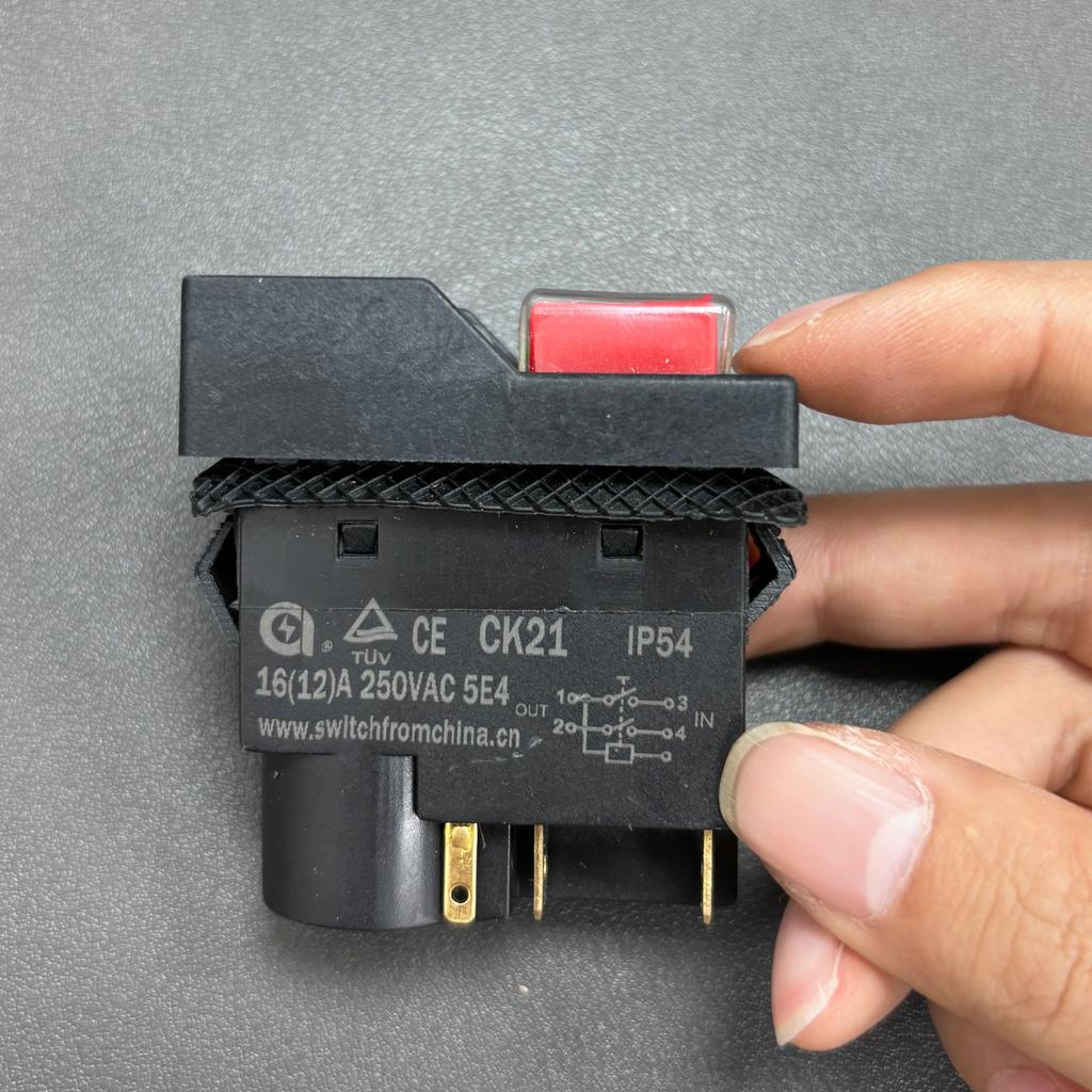 CK21 Electromagnetic Component Efficient Start Push Button 250V 16A Push Button Plastic Swiches for Concrete Equipment