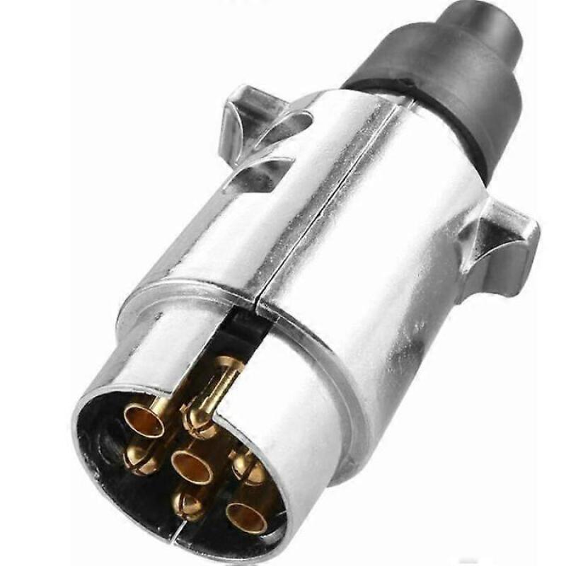 1 x 7 Pin Metal Trailer Plug, 7 Pin Waterproof Male Metal Trailer Socket, 12V 7 Pin Plug Adapter