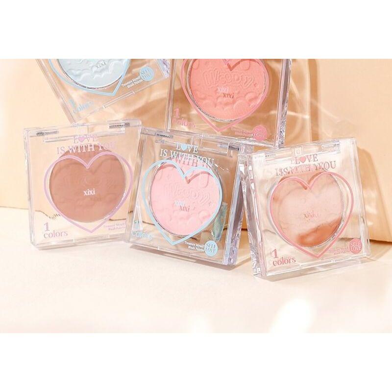 xixi - Peach Heart Monochrome Cheek Blusher - 1-3