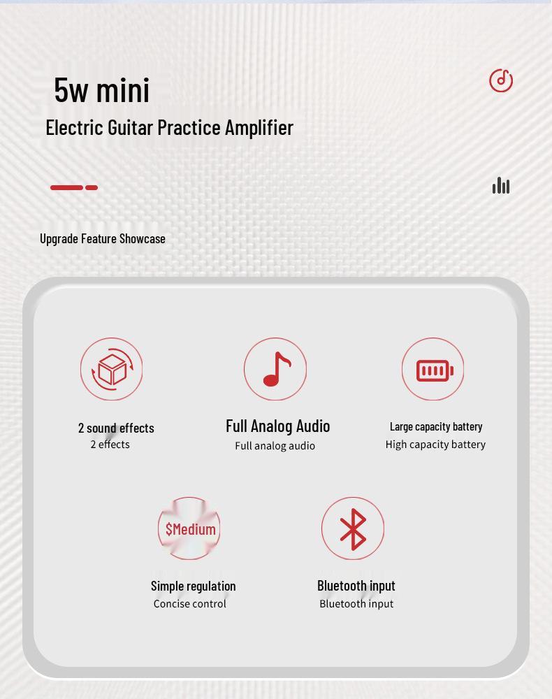 AROMA AG04 Мини Bluetooth Перезаряжаемый Гитарный Динамик - Портативный Уличный Динамик для Духовых Инструментов