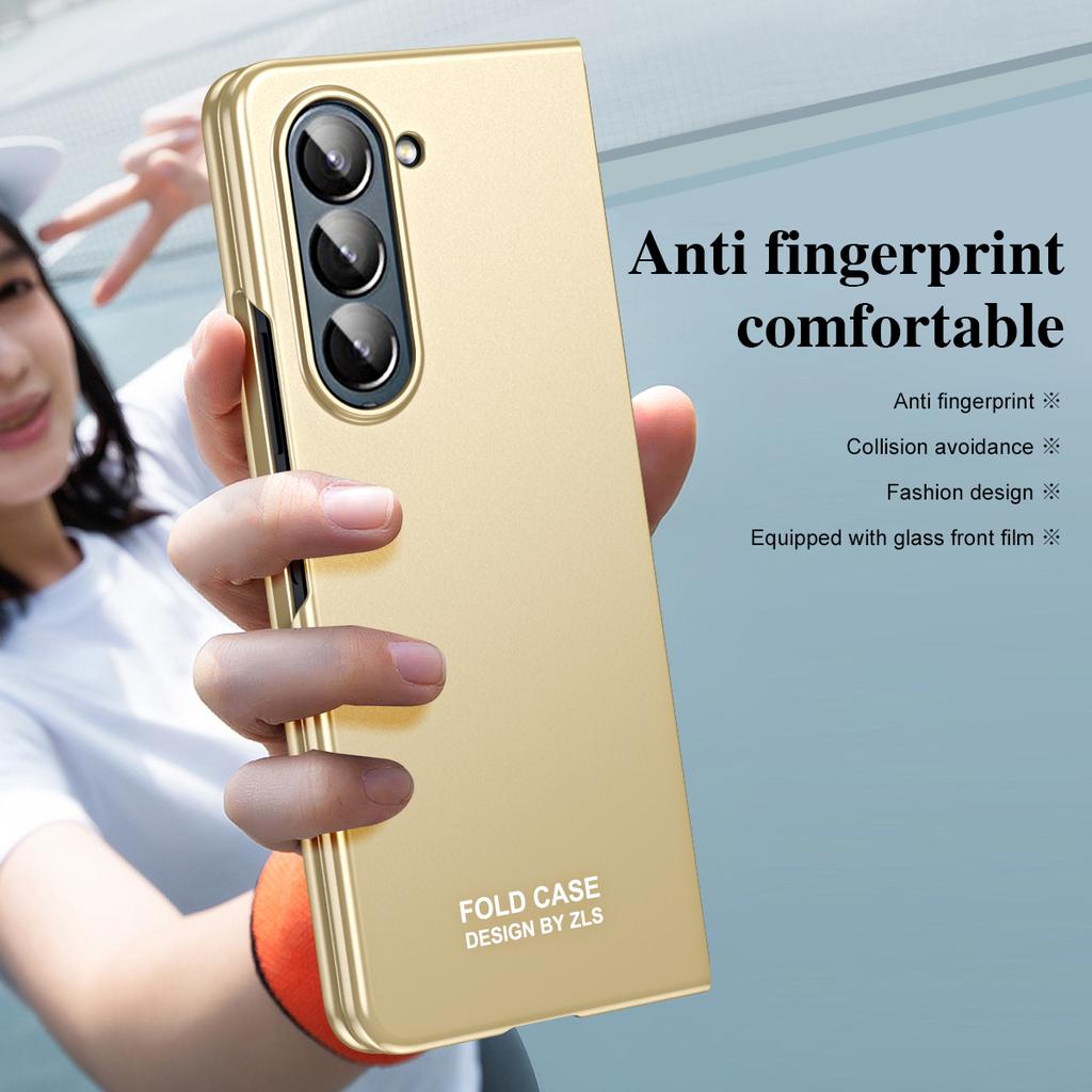Матовый чехол для Samsung Galaxy Z Fold 5, чехол с шарнирным покрытием Z Fold 4 3 с держателем для ручек, противоударная защита 360, полная защитная крышка
