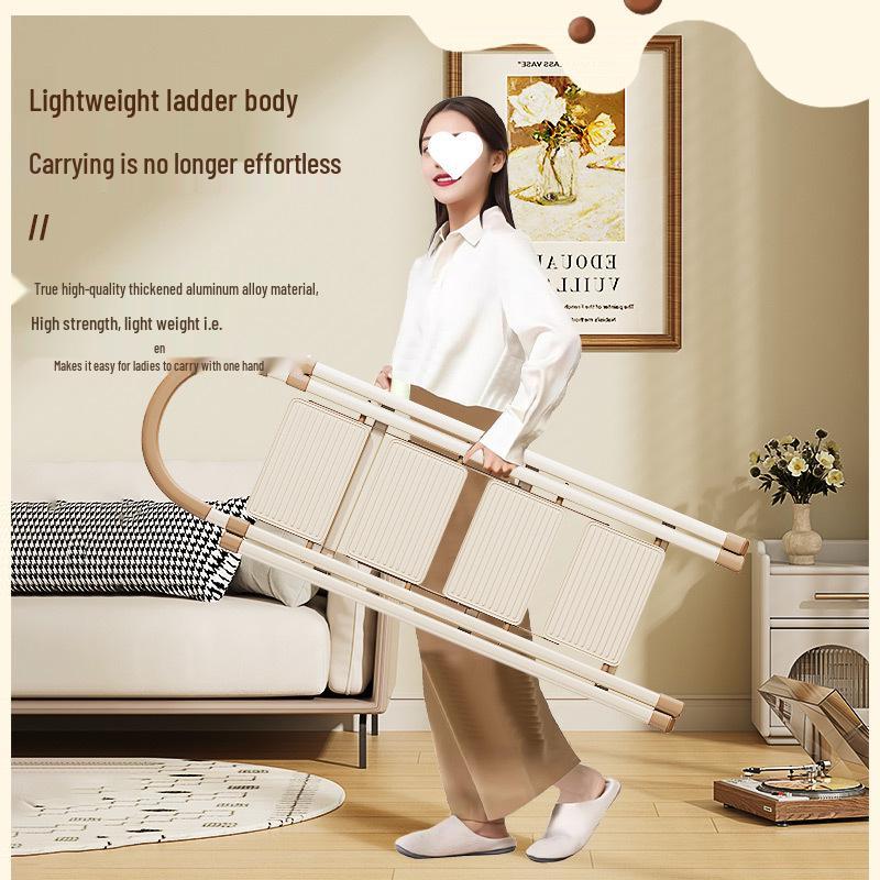 Многофункциональная телескопическая А-образная лестница из углеродистой стали двойного назначения и складная комнатная вешалка для одежды