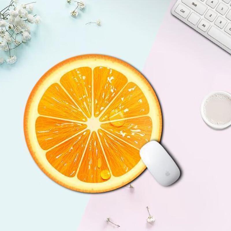 Mouse Pad, Small Size, Locking Edge, Round Mouse Pad, Portable Mouse Pad, Washable, Portable Laptop Mouse Pad, 220*220mm, Orange