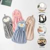 Hanging Coral Fleece Hand Towel Cartoon Animal Absorbent Kitchen Bathroom Washcloth Cute Goose Children Home Towels
