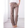 Summer  Solid Color Cotton Linen Drawstring Loose Casual Pants
