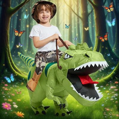 Надувной костюм Динозавра для катания T-Rex Карнавальный надувной костюм Хэллоуин Косплей Вечеринка Забавный костюм на животную тематику