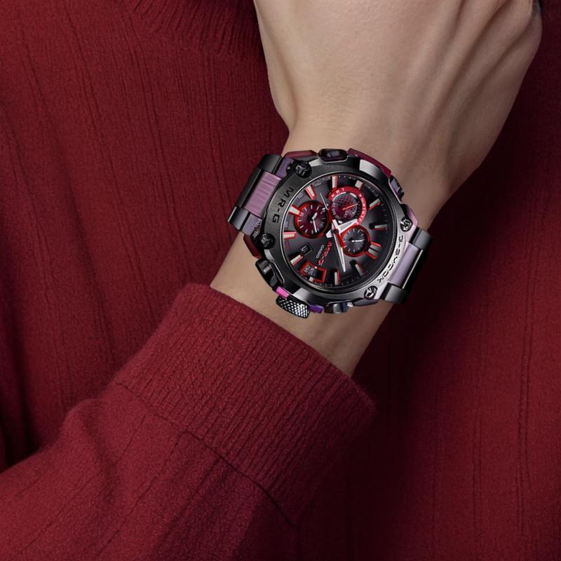 Casio Серия MR-G водонепроницаемость 200 метров солнечный кварцевый механизм титановый ремешок японские и корейские часы мужские часы красный циферблат MRG-G2000GA-1APR
