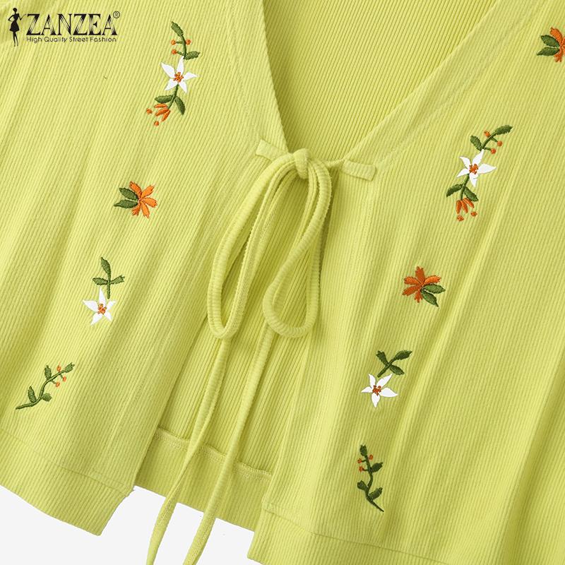 ZANZEA Женские повседневные топы без рукавов с V-образным вырезом и шнуровкой