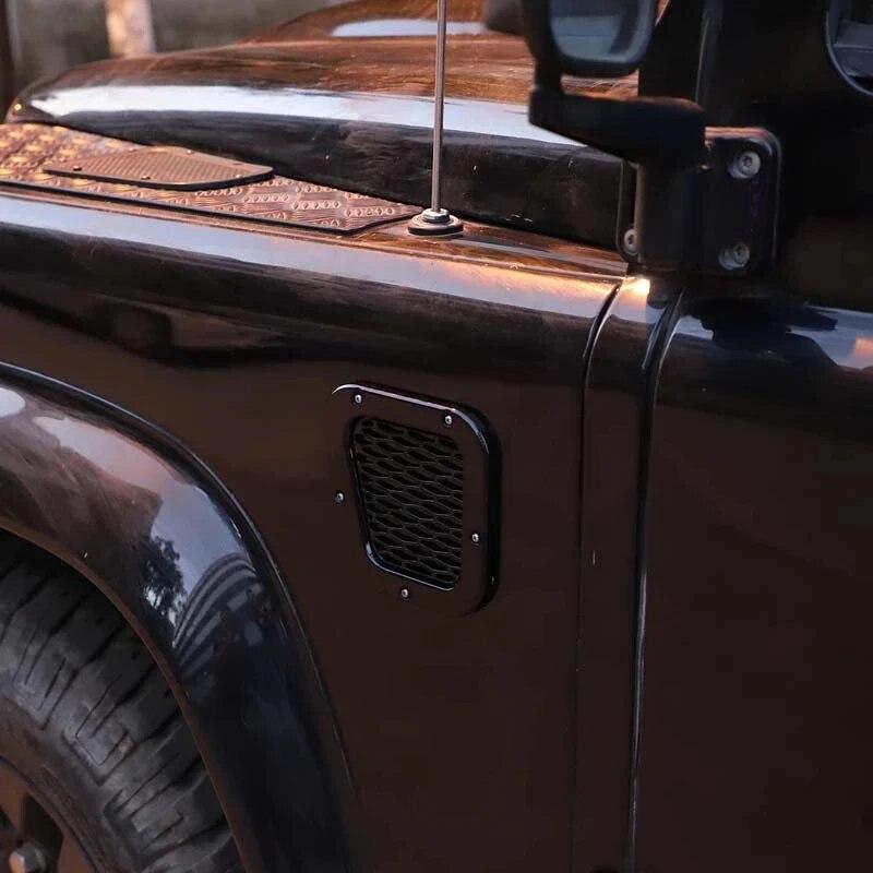 ABS Black Car Side Fender Vent Air Intake Protective Cover Sticker Fit For Land Rover Defender 90 110 2004- Auto Accessories