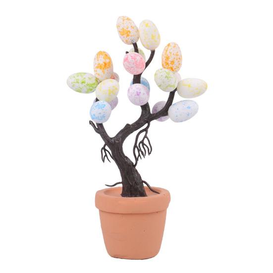 Украшения для пасхальных яиц, искусственные пасхальные яйца, кашпо для деревьев, маленькие пенопластовые пятнистые яйца, настольные фигурки для весенней пасхальной вечеринки, домашний декор
