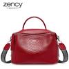 Zency Crocodile Pattern Women Tote Handbag Made Of Genuine Leather Daily Casual Crossbody Shoulder Bag For Lady Black Grey