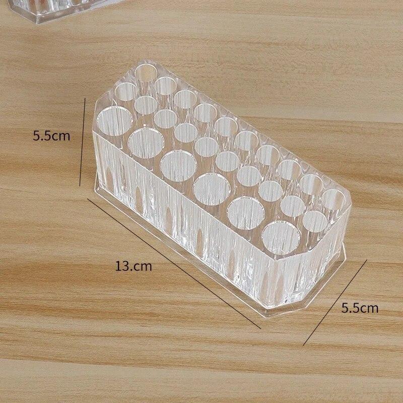 26 Holes Nail Brushes Storage Box Acrylic Holder Organizer Beauty Container Makeup Brushes Pens Tool Kit Display Shelf Holder