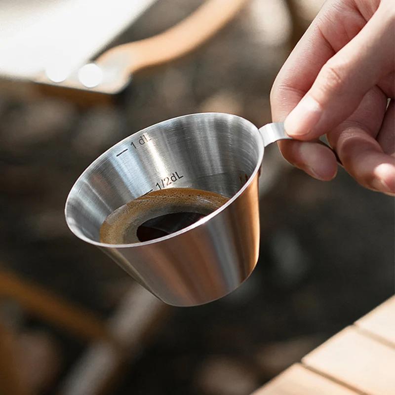 100 мл Чашка для эспрессо Кружка для кофе из нержавеющей стали Мини-питчер Молочник Портативная дорожная кофейная чашка Мерная чашка для эспрессо со шкалой