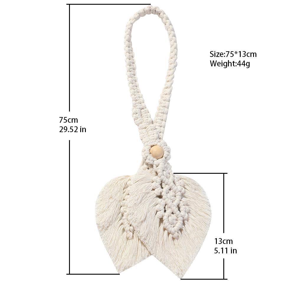 Bohemian hand-woven curtain tiebacks, simple double-leaf tassel wedding home decoration tiebacks 1 pair