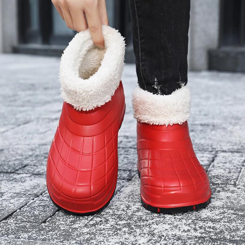 Новые зимние высокие сезонные зимние ботинки, удобные плюшевые хлопковые ботинки с плоской подошвой, водонепроницаемые, нескользящие, теплые зимние ботинки