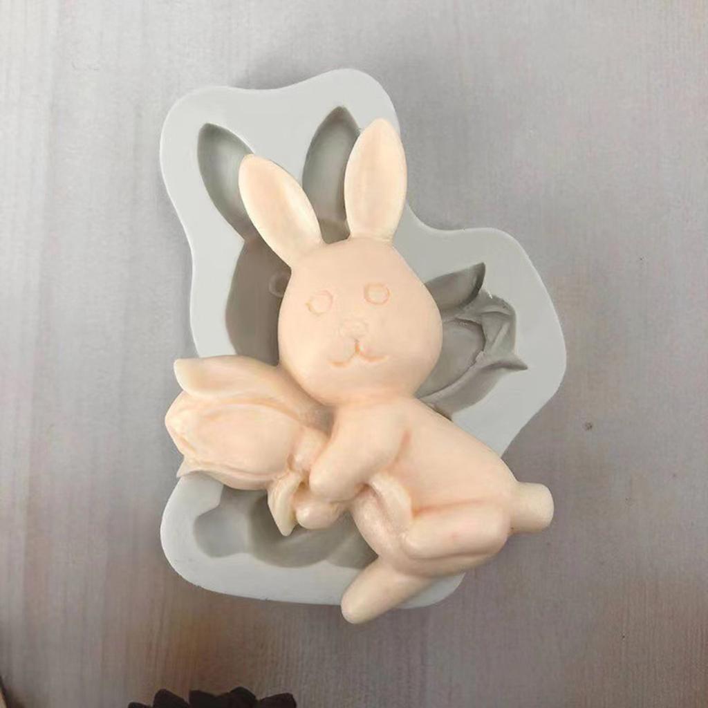 Cute Easter Egg Bunny Fondant Chocolate Mould Cake-Topper Baking Tool Handmade Soap Silicone Ornament Mold Easy To Clean