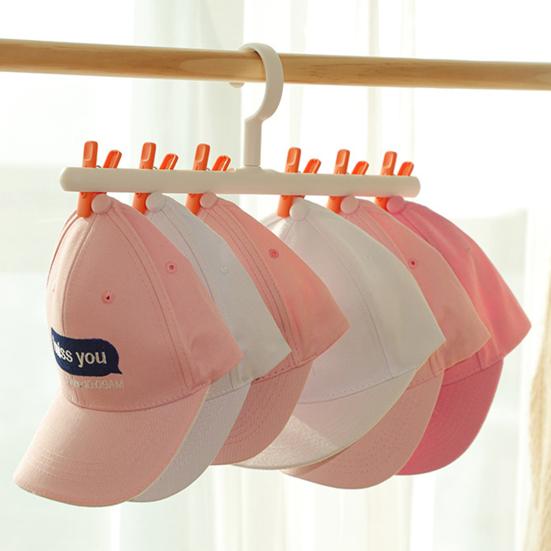 Hat Hanger 6 Clips Space-saving PP Strong Hold Baseball Cap Organizer for Closet