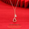 S925 Sterling Silver Gourd Necklace with Red Agate Tassel – Women's Chinese Style Fu Lu Design
