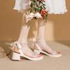 Босоножки со стразами Женские Жемчужный бант С открытым носком Женская обувь Сказочные Шоппинг-босоножки Женские