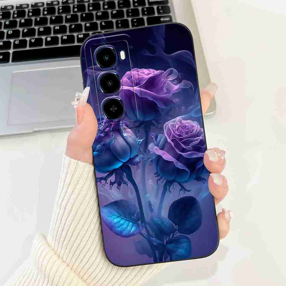For itel City 100 4G C671L Case Cute Cat Luxury Flower Soft Silicone Back Cover For ITEL City100 4G 6.75" Phone Cases Bumper