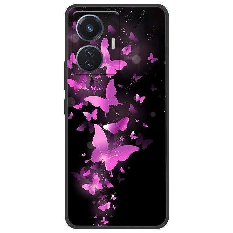 Для vivo T1 4G Y55 4G iQOO Z6 44 Вт V2153 Чехол Мраморный Мягкий Матовый Силиконовый Чехол на Заднюю Панель Для Vivo T1 44 Вт Полная Защита Чехол для Телефона