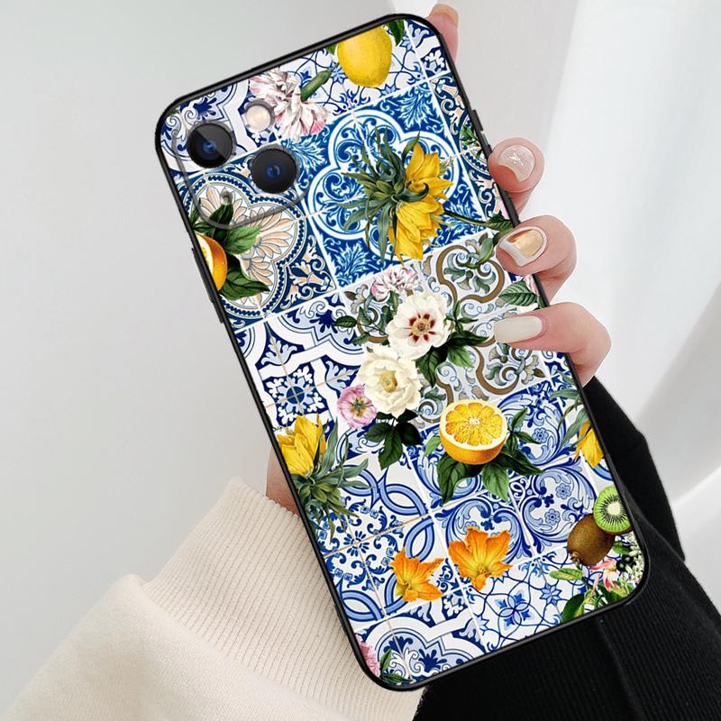 Средиземноморский Лимон Чехол для Телефона Для iPhone 17 Pro Max 14 13 12 11 15 16 Pro Max mini 16 15 Plus 16e 17 Air Cover