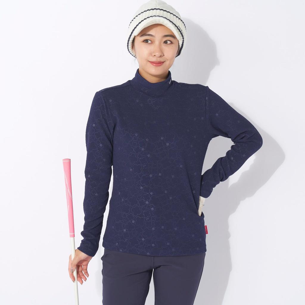 Marie Claire Women's Puffy Jacquard Mock Neck Shirt 734527