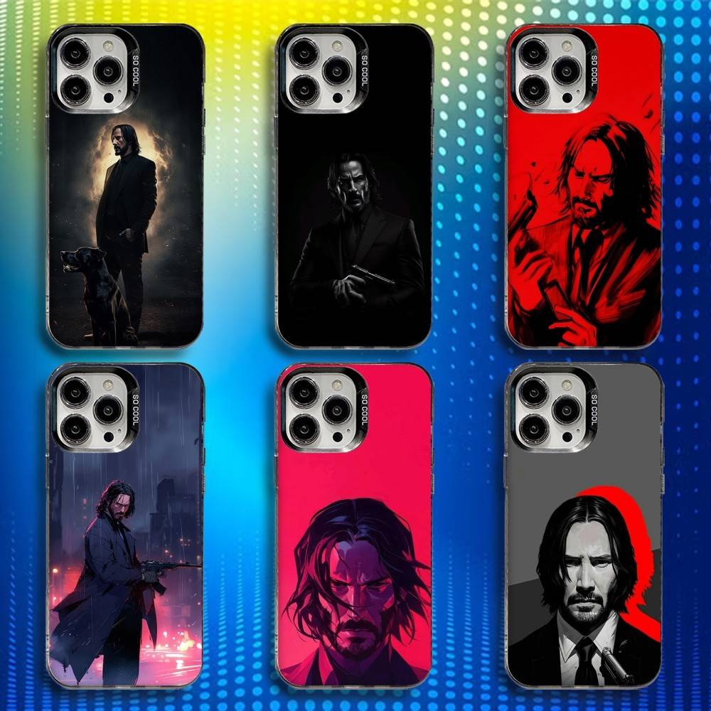 Чехол для телефона из фильма «Джон Уик» для iPhone 16, 15, 14, 13, 12, 11, Mini, Pro, SE, MAX Белый Матовый Ударопрочный Чехол