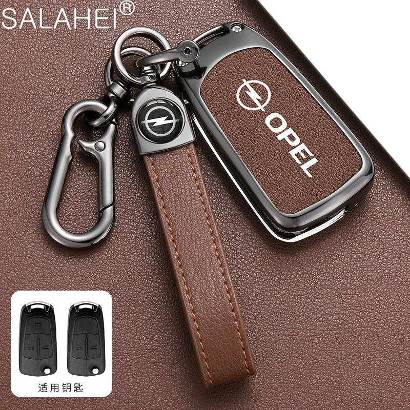 Zinc Alloy Leather Car Key Case Cover Shell Keychain For Opel Vauxhall OPC ADAM Insignia Antara Corsa J D H Kadett GT Accessory