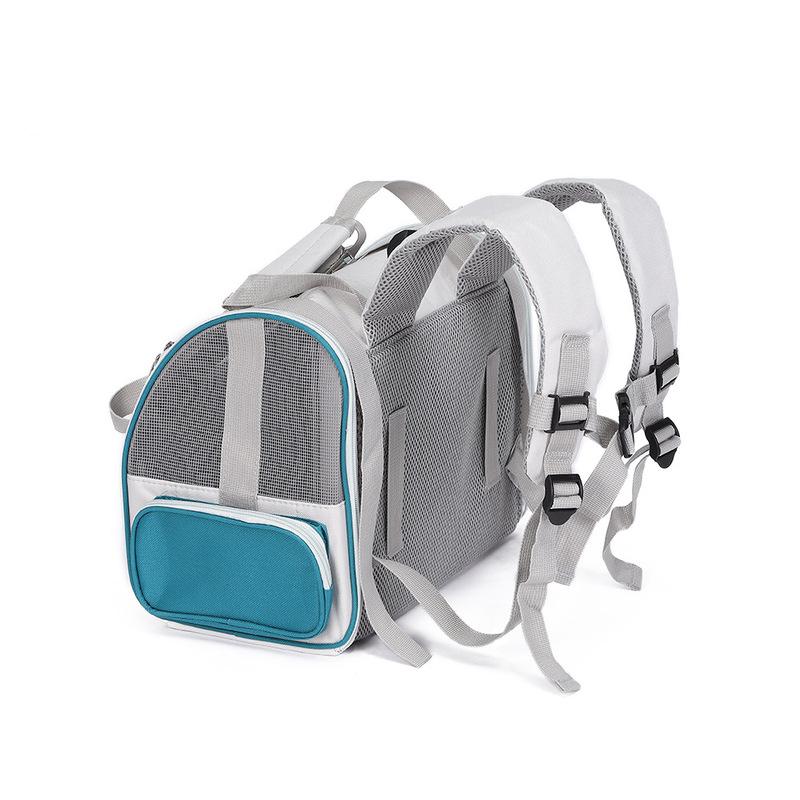 New Portable Pet Backpack Outdoor Double Shoulder Bag Breathable Transparent Oxford Cloth PVC Mesh PE Board Zipper Closure Cat