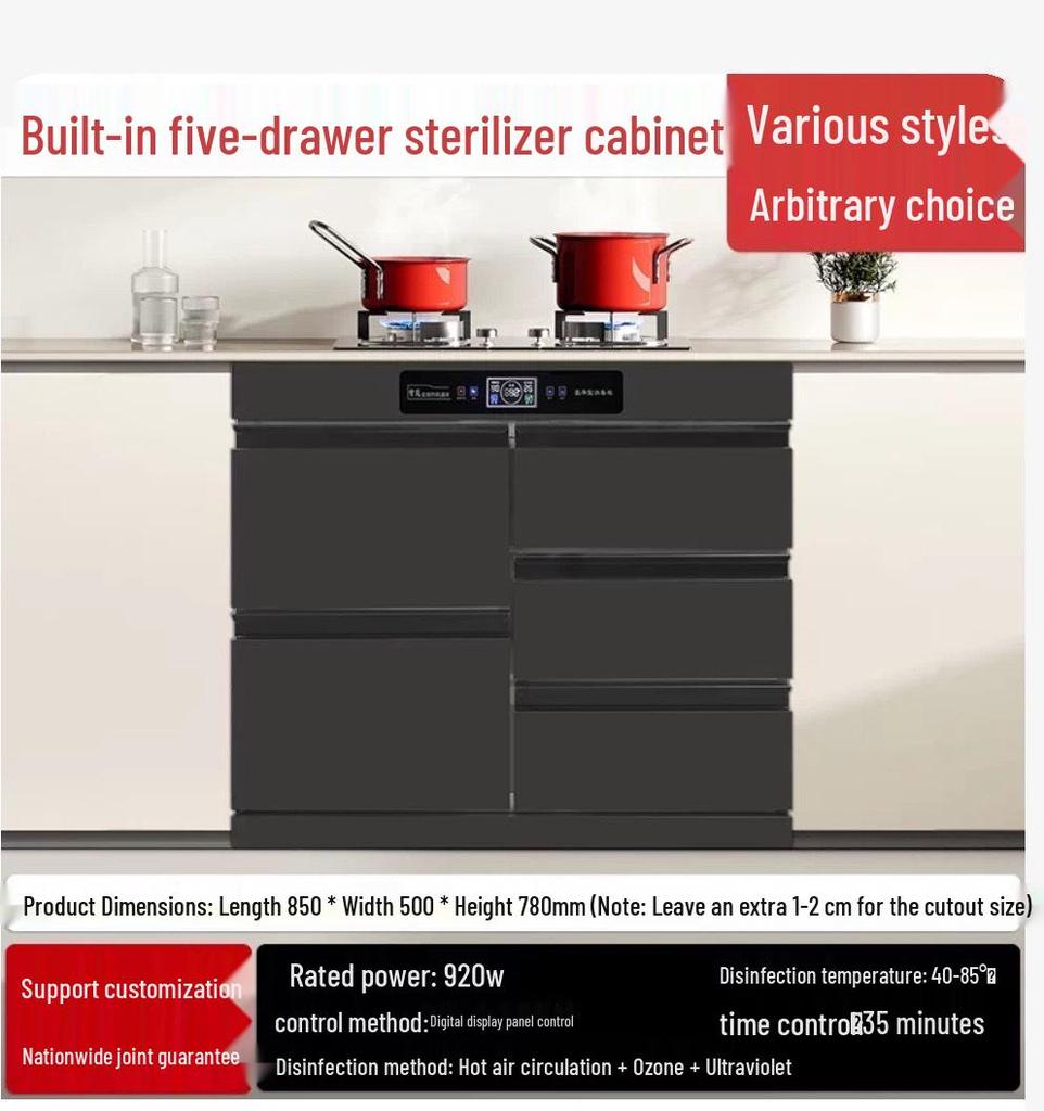Multi-functional Barware and Tableware Disinfection Cabinet with Drawer - Stainless Steel