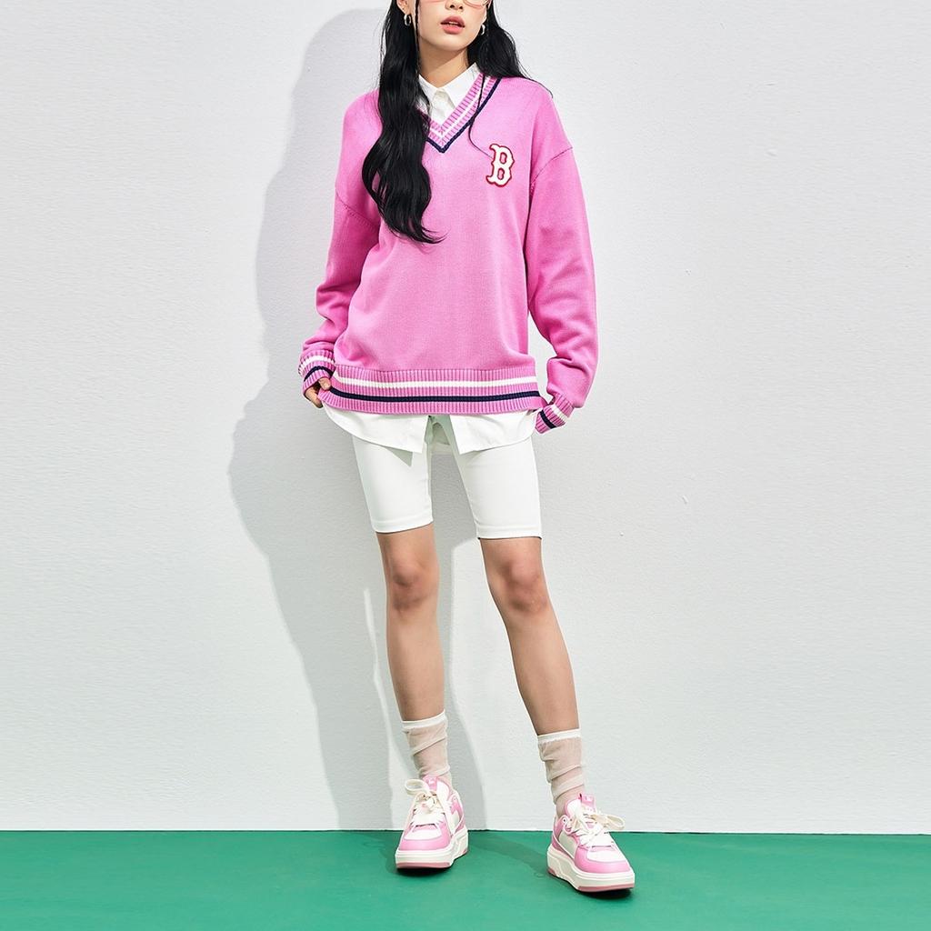 New MLB Knitwear Unisex Pink 3AKPV0131-43VOS