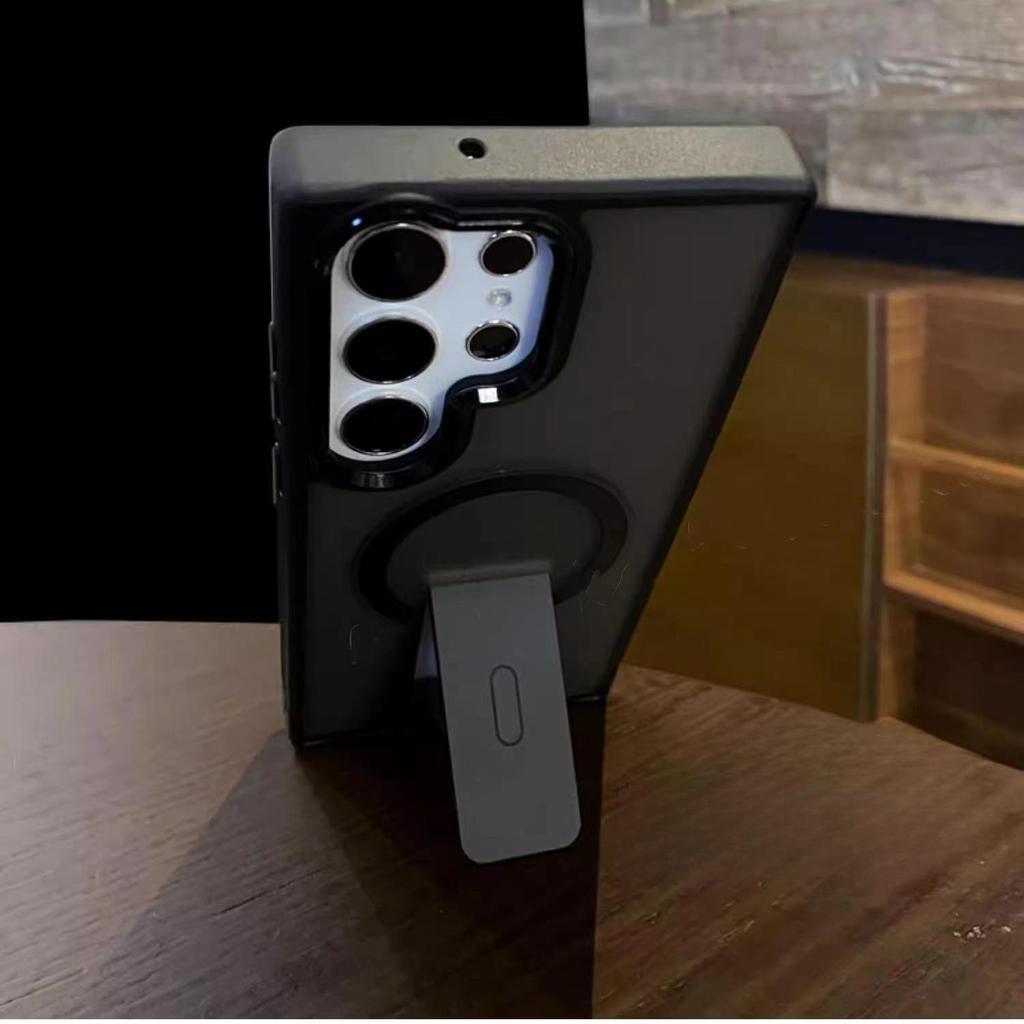 Подходит для чехла для мобильного телефона Samsung S25ultra Матовый кронштейн Магнитная адсорбция S24ultra Защитный чехол S23 Новый противоскользящий