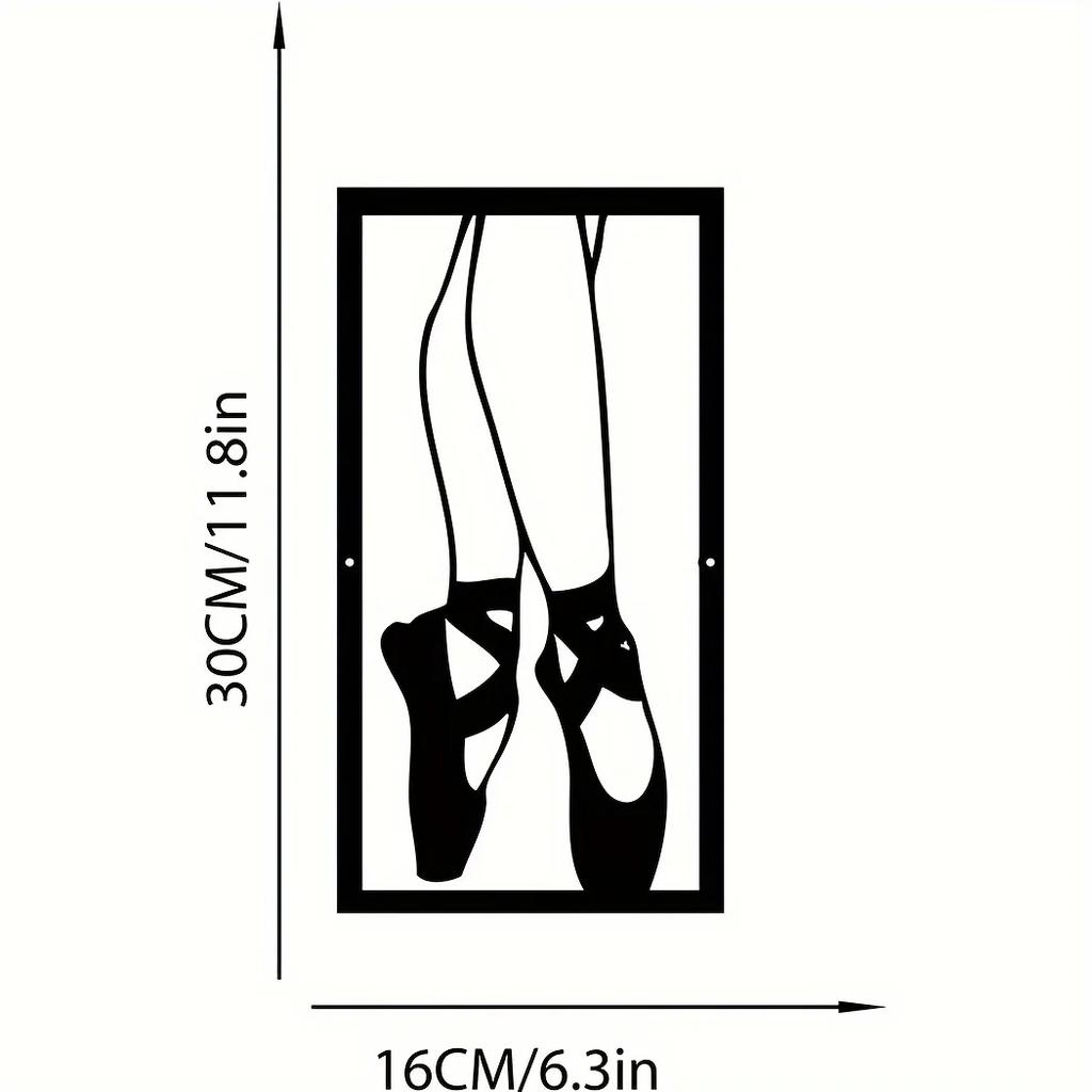 1pc Ballerina Metal Wall Art Rectangle Ballet Dancer Wall Decor Elegant Home & Room Hanging Stylish Dancer Metal Art Decoration