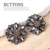 5pcs High-Grade Black Crystal Buttons Exquisite Pattern Diamond Buttons Sweater Fur Coat Metal Rhinestone Button Accessories