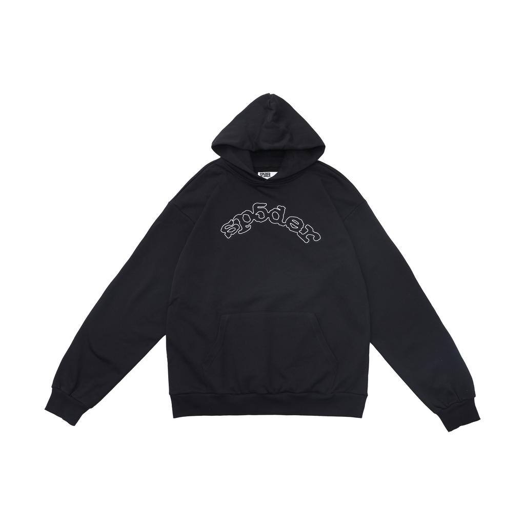 A high-quality SP5DER spider web foam printed hoodie, European and American large-size loose sweater.