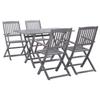 VidaXL Garden Dining Furniture 5 Pcs Dining Set Patio Furniture Outdoor Table and Chair Terrace Grey 278921