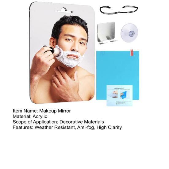 30x20 см незапотевающее зеркало для душа с присоской для держателя бритвы, крючок, противотуманное для мужчин